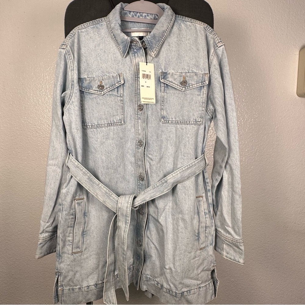 7 For All Mankind Denim Belted Jacket Size S